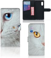 GSM Hoesje Geschikt voor Samsung Xcover Pro Bookcover Case Witte Kat