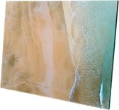 Wit strand met blauwe zee | 150 x 100 CM | Wanddecoratie | Natuur  | Plexiglas | Schilderij op plexiglas