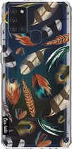 Casetastic Samsung Galaxy A21s (2020) Hoesje - Softcover Hoesje met Design - Feathers Multi Print