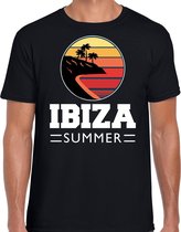 Spaans zomer t-shirt / shirt Ibiza summer voor heren - zwart - beach party outfit / vakantie kleding / strand feest shirt S