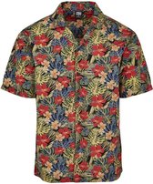 Urban Classics overhemd pattern resort shirt Zwart-xl