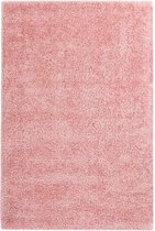 Hoogpolig effen vloerkleed Emilia - roze - 120x170 cm
