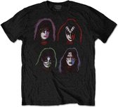 Kiss Heren Tshirt -S- Faces Zwart