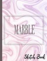 Marble Sketch Book: Practice Drawing, Doodle, Paint, Write: Large Sketchbook And Creative Journal (Beautiful Purple Fluid Marble Cover)