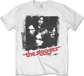 The Stooges Heren Tshirt -XL- Four Faces Wit