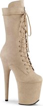 Pleaser Plateau Laarzen, Paaldans schoenen -38 Shoes- FLAMINGO-1050FS Paaldans schoenen Beige