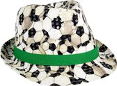Folat Trilby-hoed Voetbal 22,5 X 13 Cm Polyester Zwart/wit/groen