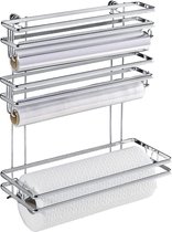 Wenko Magic-Loc Trio Kitchen Roll Holder, No Drilling Required, Chrome