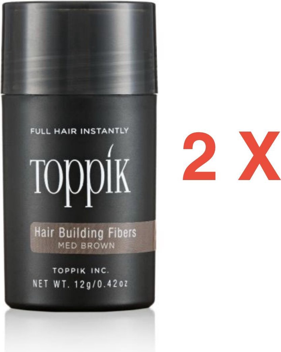 Toppik Hair Building Fibers (haargroei vezels) - 2 x 12gr - Middenbruin