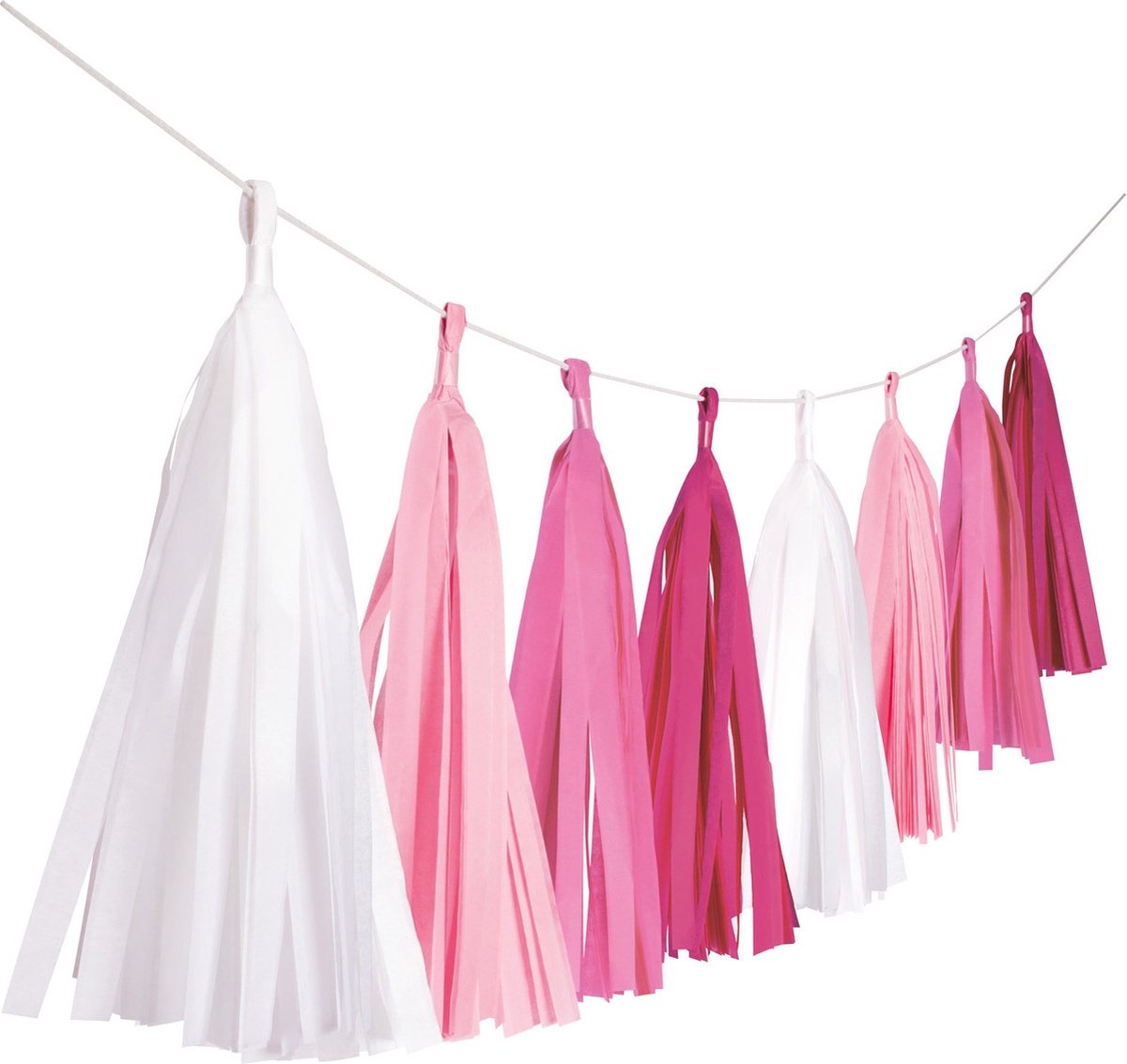 Amscan Tasselslinger 3 Meter Papier Roze/wit