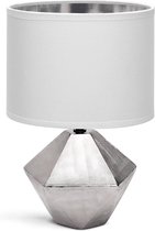 Aigostar Tafellamp - Zilver - Keramiek - Lamp met kap - H32cm