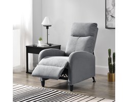 Verstelbare Relaxfauteuil - 102x60x92 cm - Stof - Lichtgrijs