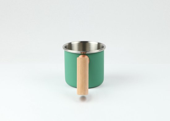 Camping mok - beker van roestvrĳ staal - kalas serie - 400ml - kleur groen van Camping — afbeelding 2