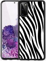 Smartphone Hoesje Geschikt voor Samsung Galaxy S20 Trendy Telefoonhoesjes met Zwarte rand Zebra