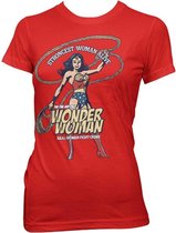 DC Comics Wonder Woman Dames Tshirt -M- Strongest Woman Alive Rood