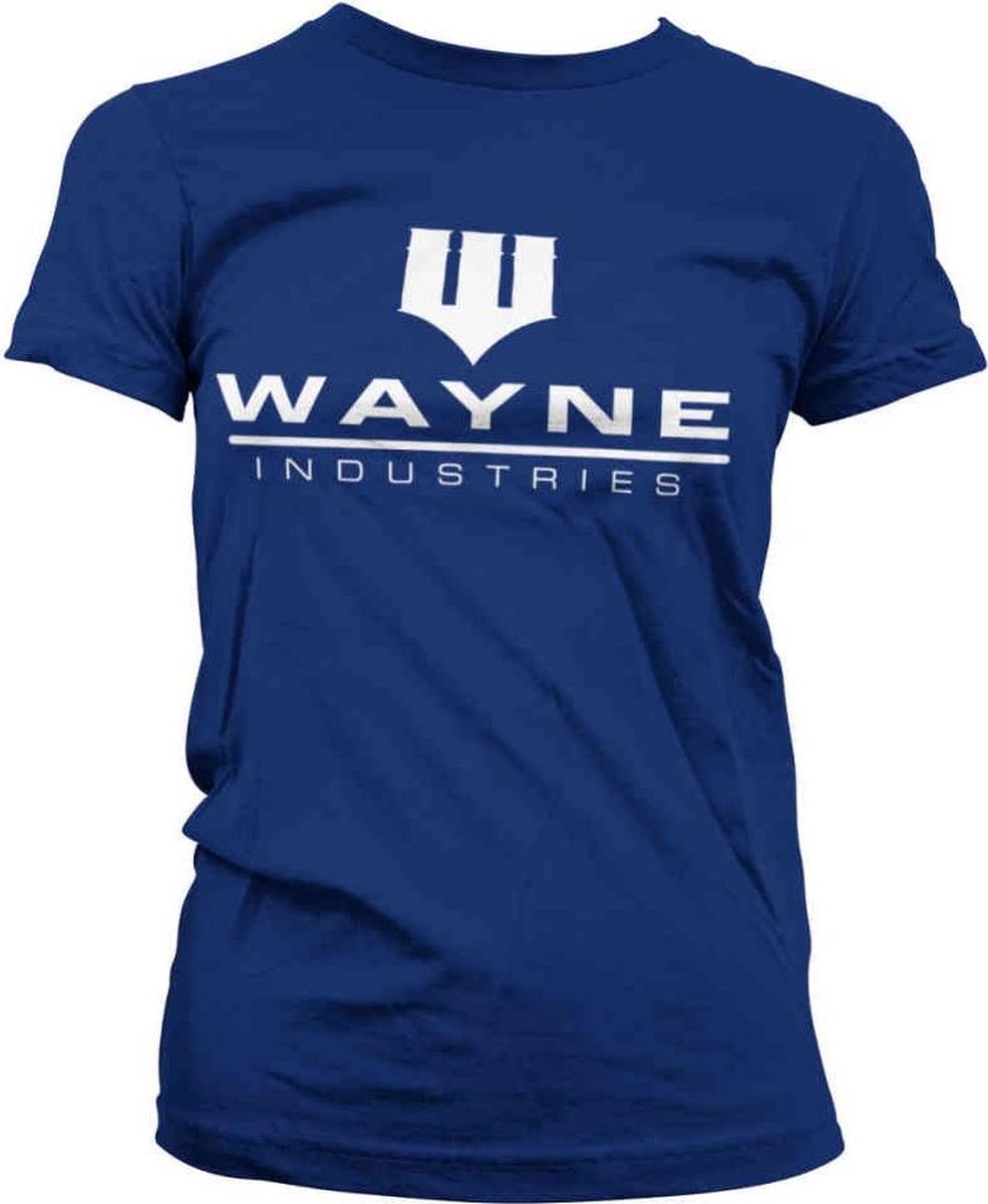 DC Comics Batman Dames Tshirt -M- Wayne Industries Logo Blauw
