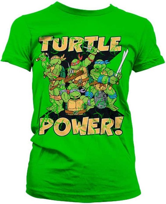 Teenage Mutant Ninja Turtles Dames Tshirt -M- Turtle Power! Groen