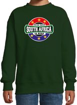 Have fear South Africa is here / Zuid Afrika supporter sweater groen voor kids 3-4 jaar (98/104)