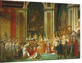 Inwijding van keizer Napoleon en kroning van keizerin Joséphine, Jacques-Louis David - Foto op Canvas - 150 x 100 cm