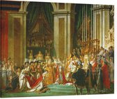 Inwijding van keizer Napoleon en kroning van keizerin Joséphine, Jacques-Louis David - Foto op Canvas - 100 x 75 cm