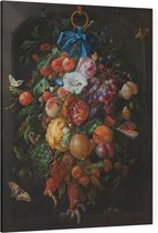 Festoen van vruchten en bloemen, Jan Davidsz. de Heem - Foto op Canvas - 75 x 100 cm