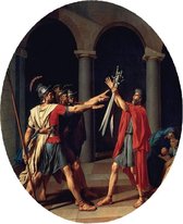 De eed van de Horatii, Jacques-Louis David - Foto op Behangcirkel - ⌀ 80 cm