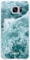 Samsung Galaxy S7 Edge Hoesje Transparant TPU Case - Whitecap Waves #ffffff