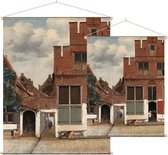 Het straatje, Johannes Vermeer - Foto op Textielposter - 45 x 60 cm