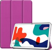 Geschikt voor Huawei MatePad 10.4 Hoesje - Tri-Fold Book Case - Paars