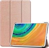 Tri-Fold Book Case - Geschikt voor Huawei MatePad Pro 10.8 Hoesje - Rose Gold