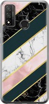 Huawei P Smart 2020 hoesje siliconen - Marmer strepen | Huawei P Smart (2020) case | multi | TPU backcover transparant