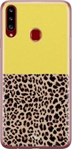 Samsung A20s hoesje siliconen - Luipaard geel | Samsung Galaxy A20s case | geel | TPU backcover transparant