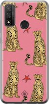 Huawei P Smart 2020 hoesje siliconen - The pink leopard | Huawei P Smart (2020) case | Roze | TPU backcover transparant