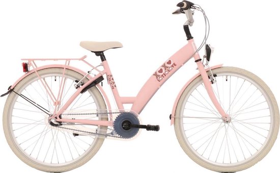 helaas bevind zich Nadruk Bike Fun Lots Of Love - Kinderfiets - Vrouwen - Roze;Wit;Rood - 43 | bol.com