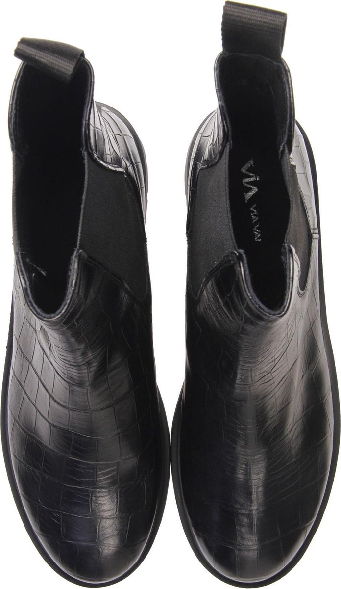 VIA VAI Vrouwen Enkellaarsjes - 5505032 croco - Zwart - Maat 42 | bol.com