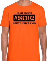Boeven verkleed shirt psych ward oranje heren - Boevenpak/ kostuum - Verkleedkleding M
