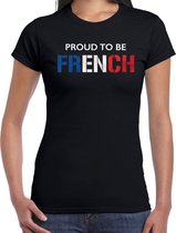 Frankrijk Proud to be French landen t-shirt - zwart - dames -  Frankrijk landen shirt  met Franse vlag/ kleding - EK / WK / Olympische spelen outfit M