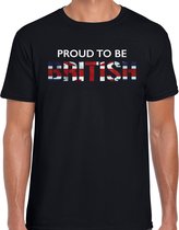 Verenigd Koninkrijk Proud to be British landen t-shirt - zwart - heren -  Verenigd Koninkrijk landen shirt  met Engelse vlag/ kleding - EK / WK / Olympische spelen outfit S