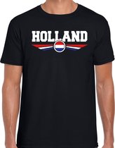 Oranje / Holland supporter t-shirt / shirt zwart met Nederlandse vlag voor heren XXL