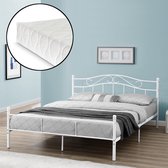 Metalen-frame bed - Florenz - Wit met Matras - 200x160cm