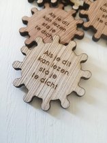 Houten badge - Lasercut houten pinbadge - Wooden pin badge -wooden button - Natural wood - Unisize - 35mm