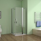 douchecabine hoekinstap 100x90x195cm,douchewand,dubbele draaideur douchecabine,6mm helder nano veiligheidsglas antikalk