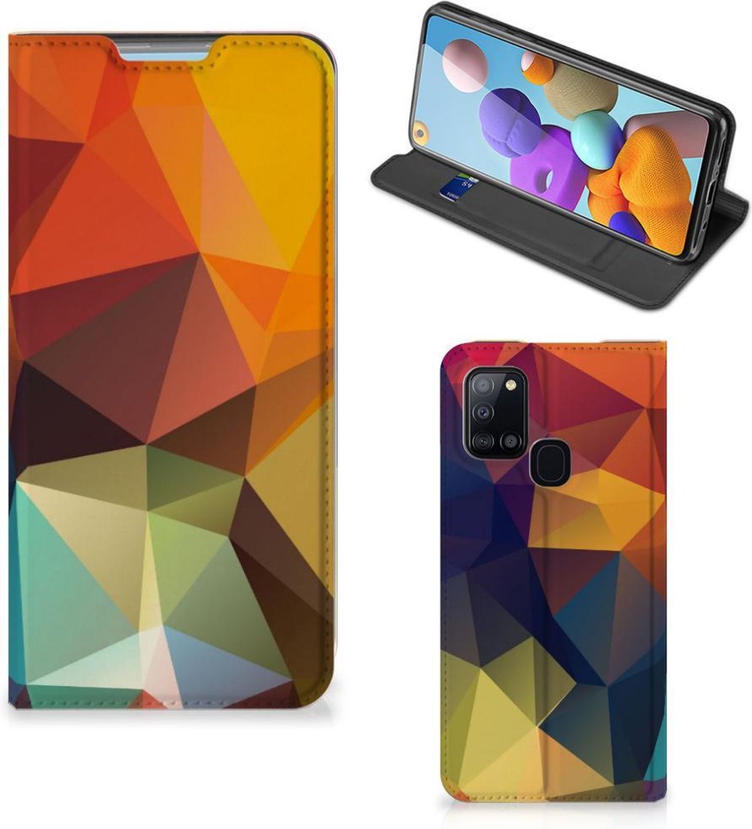 Samsung Galaxy A21s Stand Case Polygon Color