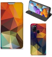 Smartphone Hoesje Geschikt voor Samsung Galaxy A21s Leuk Book Case Polygon Color