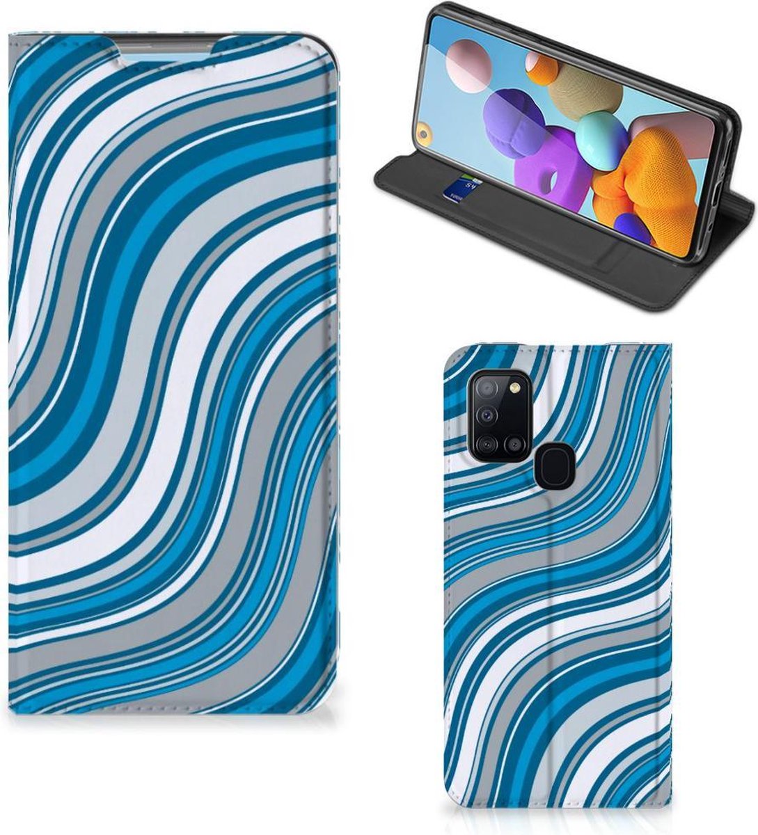 Samsung Galaxy A21s Hoesje met Magneet Waves Blue