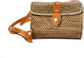 Baliku Tassen Dames Crossbodytas Bruin Rattan Rotan tas Bali