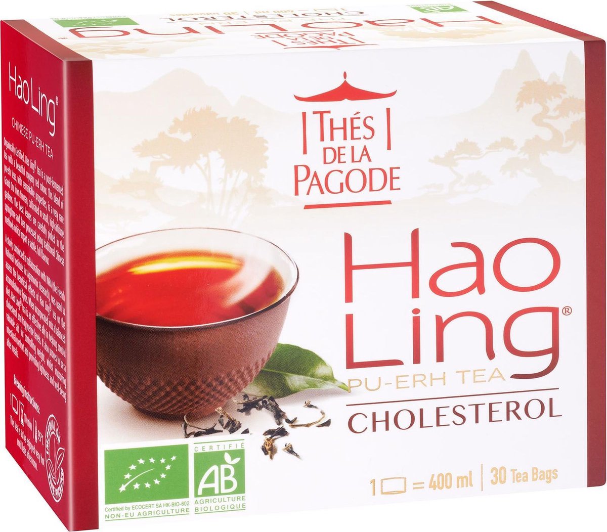 Thés de la Pagode - Post gefermenteerde Pu-erh thee - Hao Ling - Biologisch (30 theezakjes)