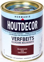 Hermadix Houtdecor Verfbeits Dekkend - 0,75 liter - 633 Wijnrood