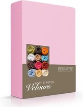 Fluweel Zachte Hoeslaken Velours Lits-jumeaux Roze | 180/190/200x200/210/220 | Comfortabel En Luxe |  Rondom Elastiek