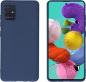 Samsung a51 hoesje - hoesje Samsung a51 - Samsung Galaxy a51 hoesje - Samsung a51 case - Samsung a51 hoesje transparant - Siliconen hoesje - Donkerblauw - iMoshion Color Backcover
